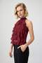 Bordo Regular/Normal Kalıp Boyundan Bağlamalı Kolsuz Fırfırlı Tül Örme Bluz TWOSS26BZ00820 - 2