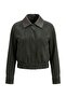 Black Regular Fit Leather Collared Suede Bomber Jacket Coat Twoaw27Mo00048 - 6
