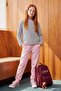 Pink Girls' Plain/Basic Jogger Thick Non-Embossed Knitted Sweatpants Tkdaw27Ea00005 - 4