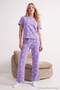 Lila 100% Cotton Heart Knitted Pajamas Set Thmaw27Pt00142 - 2