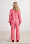 Red-Pink Heart Tied Detailed Viscose Woven Pajama Set Thmaw22Pt0300 - 3
