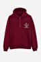 Bordo Oversize/Geniş Kesim Kapüşonlu Baskılı İçi Polar/Sıcak Tutan Sweatshirt TMNAW24SW00100 - 7