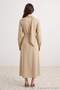 More Sustainable Camel Collar Detailed Shift/Straight Cut Maxi Woven Hijab Dress Tctaw27Eb00031 - 3