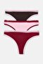 Burgundy-Multicolor 3-Piece Cotton Blend Lace Detailed Brazilian Panties Thmaw27Ku00029