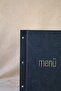 A4 Leather Menu Folder - Embossed Patterned Restaurant & Cafe Menu Folder - Black - 2