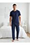 Men's Plaid Pocket Short Sleeve Pajama Set - 2