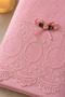 Premium French Guipure Lace 4-Piece Cotton Towel Set (2 Pink & 2 White) 50X90 - 5