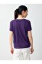 Purple V-Neck Short Sleeve Modal Knitted T-Shirt - 5