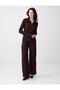 Bitter Brown Loose-Fit Textured Knitted Trousers - 2
