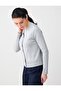 Gray Round Neck Long Sleeve Button Detailed Knitwear Cardigan - 4