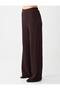 Bitter Brown High Waist Wide Leg Patterned Striped Knitted Pants - 4