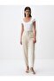 High Waist Elasticized Linen Pants