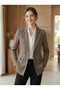 Women's Button-Detail Belt Pack Blazer Jacket - 2