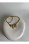 Gold Color Zircon Stone Clover Figured Charm Bracelet - 4