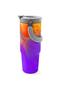 Colorful Patterned Steel Thermos with Straw and Direct Drinking Feature 900 ml 38738 - 5