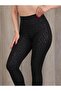 Black Women's Zebra Patterned Diving Fabric - High Waist - Gathering Tights - 3