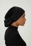 Knotted Brocade Black Ready-To-Wear Turban Hijab Bonnet Suitable for Medical Use - 3