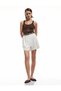 Relaxed Fit Pocket High Waist Striped Shorts