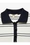 Color Contrast Sleeveless Polo Neck Knitwear Blouse - 7