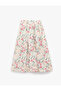 Pleated Detail High-Waist Midi Flared Floral Skirt - 3