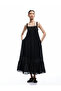 Cotton Lace Detailed Square Neck Long Strap Dress - 2