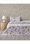 Rustic Blossom Cotton Single Duvet Cover Set 160X220 cm Lilac - Beige