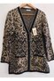 Women's Leopard Patterned Mother's Knitwear Pocket Slit Cardigan - 3