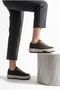 Women's Sneaker High Sole Lace-Up Sports Shoes Kotnel Brown Linen - 6