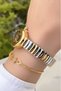 Women's Wristwatch Steel Cord Gold Silver Color Gift Bracelet Hms94Th - 6
