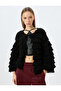 Crop Tassel Textured Button Detailed Cardigan - 3