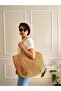 Handmade Straw Handle Bag, Hand Knitted Paper Rope Summer Bag, Beach Bag - 4