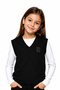 Girl's Black Sweater V-Neck Sleeveless Camisole Knitwear Casual Comfortable Top