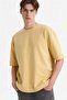 Breathable Loose Fit Crew Neck Short Sleeve Heavy Fabric Basic T-Shirt B4844Ax26Sp - 4