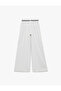 Linen Blend Regular Waist Long Trousers with Tie Waist - 4