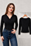 NEW PRODUCT Women's Double-Breasted V-Neck Sandy Long Sleeve Elegant Blouse 11