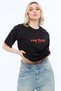 Red Flag Printed Black 100% Cotton 24/1 Oversize Tshirt