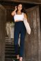 Luz Belt Rip Detailed High Waist, Firming Leggings Navy Blue