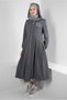 HOODED PLAID DETAILED TRENCH COAT 10757 - 2