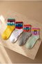 Women's Smiling Face Printed 4 Pack Socks Multicolor