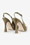 Women's Olive Green Platform Heeled Shoes - 5