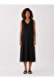 Women's Black V-Neck 100% Viscose Dress