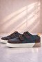 Genuine Leather Brown Dark Blue Double Velcro Kids Sneaker Sports Shoes