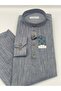 Slim Fit Long Sleeve Court Collar Half Placket Men's Shirt with Gift Box Fs-003687 - Indigo - 6
