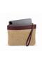 Burgundy Color Women's Wicker Clutch Model with Handle - 3