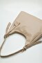 Beige Strappy Women's Shoulder Bag - 5