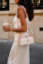 Women's Linen Canvas Fabric Bag Pink - 2
