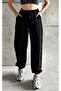2-Threaded Sweatpants with Pockets, Black (with Pockets, Elastic Cuffs and Waistband)