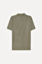 Men's Khaki Jacquard Resort Collar Short Sleeve Shirt - 2