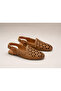 Genuine Leather Laser Cut Open Back Elastic Casual Women's Ballerinas - 4