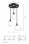 Lorenza 3Rd Pendant Lamp ✨ Braided Cable ✨   Black ✨   Gold Detailled ✨   White Glop Glass Modern Living Room Chandelier ✨   Kitchen Glass Chandelier ✨   Modern Chandelier Models Lighting Ceiling Lighting Living Room Pendant Lamp - 3